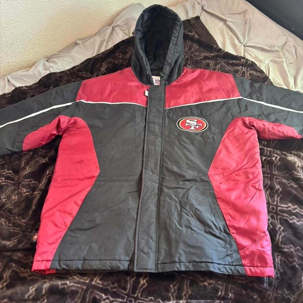 Vintage 1990s NFL San Francisco 49ers Hooded Puffer Jacket XL